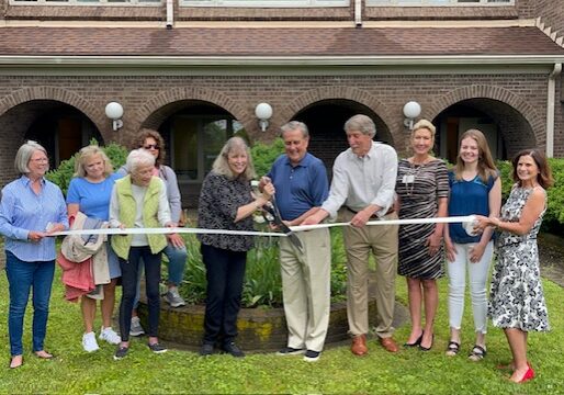 Chair Glenn Leveridge and Executive Director Jacqueline Hamilton cut the ribbon celebrating WHY WE WRITE, INC. membership into the Winchester-Clark County Chamber of Commerce