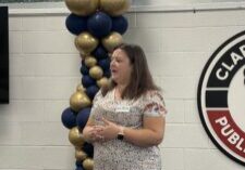 Hallee Cunningham speaks at the Clark County Community Foundation Breakfast